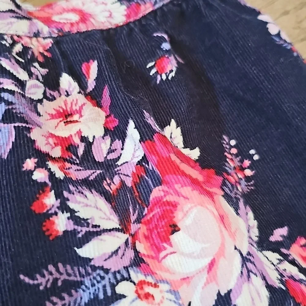 Floral Navy Corduroy Skirt Size 5 Baby Gap